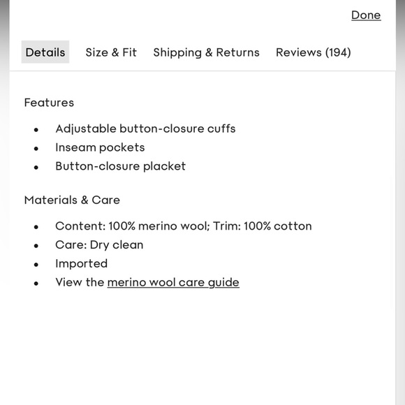 Wilfred Free Ganna Shirt Jacket XXS Tall - Picture 6 of 10